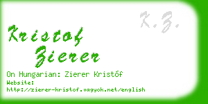 kristof zierer business card